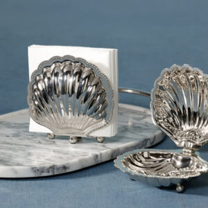 Polished Nickel Fan Shell Napkin Holder